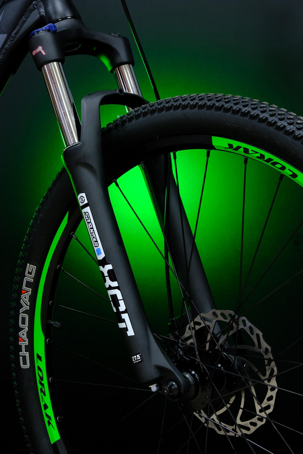 Lorak 2.0 Матовый Чёрный/Зелёный рама 17 (на рост 155-173) (27.5)